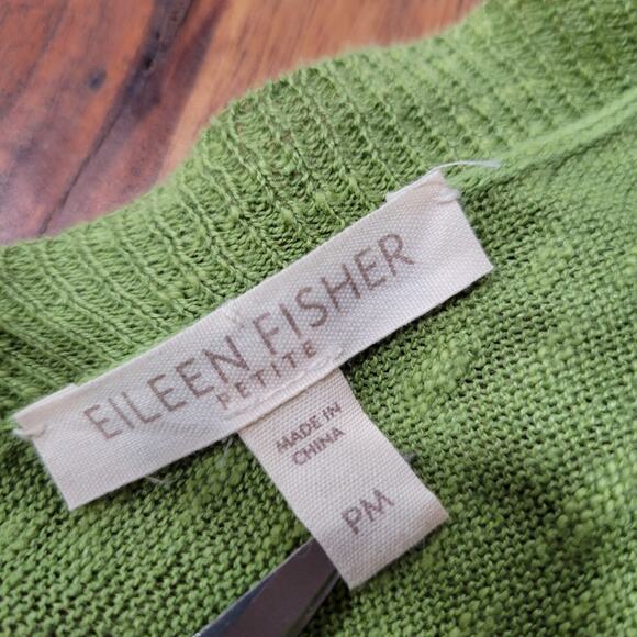 Eileen Fisher Linen Cotton Slub Cardigan Kimono Open Front Size PM - Picture 4 of 7